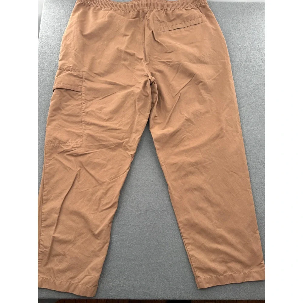 Jordan Cargo Pants Mens Large Tan Woven Drawstring Jumpman Logo Pockets Utility